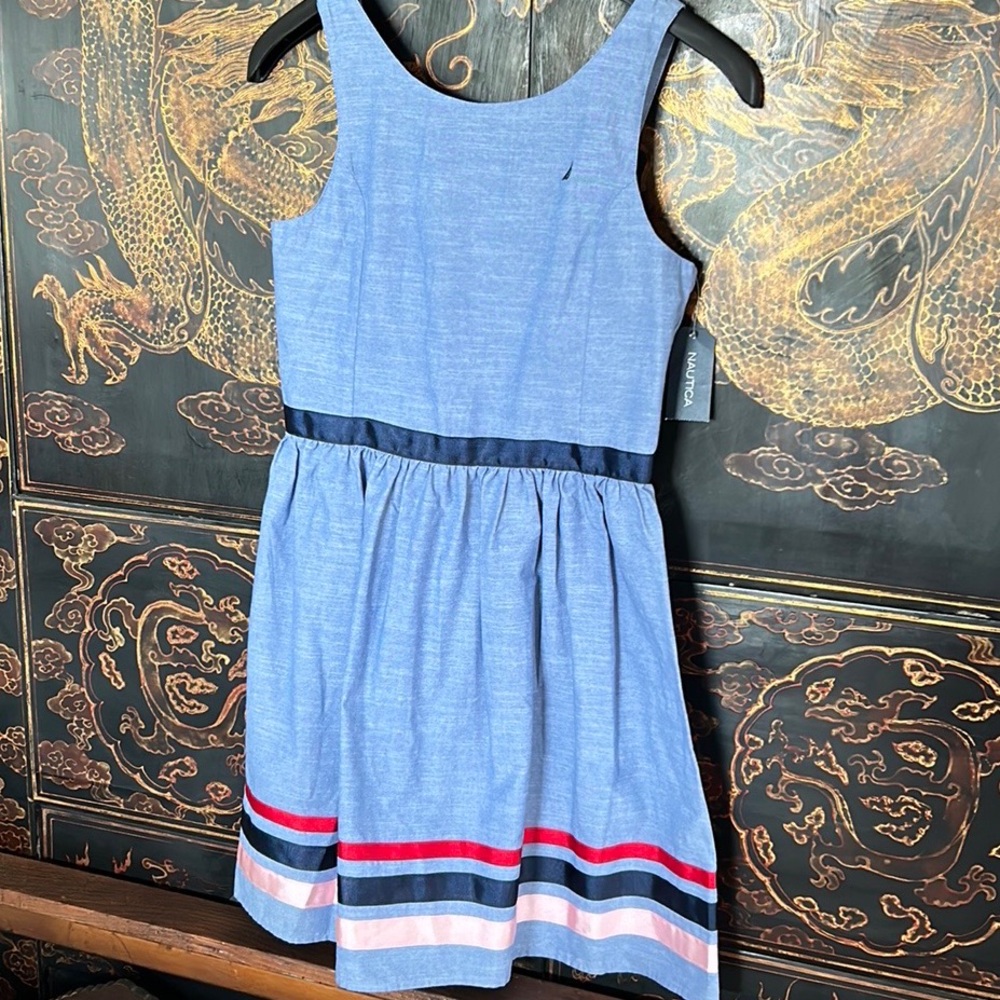 NAUTICA DRESS sailing 16 light denim sailing NEW WITH TAGS